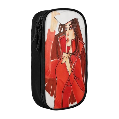 YINGD Carmen Sandiego Federmäppchen für Musikliebhaber – Oxford-Tuch für Gitarrenplektren, Noten, Stifte (Geschenkidee) von YINGD