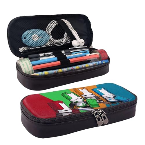 YINGD Castle Crashers Federmäppchen, Ritterspiel, braunes Leder, Stiftetasche, Schüler-Schreibwaren-Beutel, Organizer, für Schule, Bürobedarf für Kinder, Teenager, Erwachsene, mehrfarbig, Europäischer YINGD Castle Crashers Federmäppchen, Ritterspiel, braunes Leder, Stiftetasche, Schüler-Schreibwaren-Beutel, Organizer, für Schule, Bürobedarf für Kinder, Teenager, Erwachsene, mehrfarbig, Europäischer von YINGD