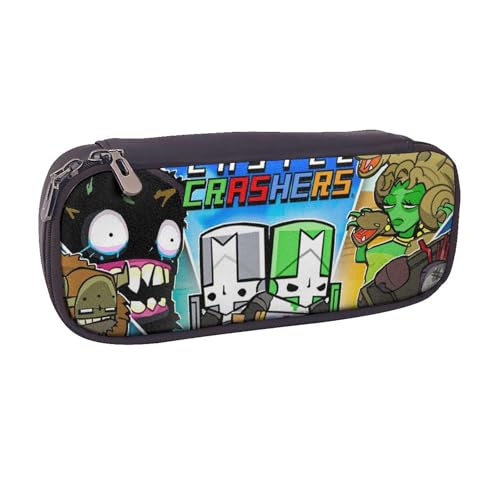 YINGD Castle Crashers Federmäppchen, braunes Leder, Stiftetasche, Organizer, für Schule, Büro, Kinder, Teenager, Erwachsene YINGD Castle Crashers Federmäppchen, braunes Leder, Stiftetasche, Organizer, für Schule, Büro, Kinder, Teenager, Erwachsene von YINGD