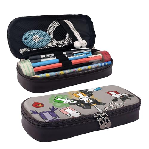 YINGD Castle Crashers Federmäppchen, braunes Leder, Stiftetasche, Schüler-Schreibwaren-Beutel, Organizer, für Schule, Bürobedarf für Kinder, Teenager, Erwachsene, mehrfarbig, Europäischer und YINGD Castle Crashers Federmäppchen, braunes Leder, Stiftetasche, Schüler-Schreibwaren-Beutel, Organizer, für Schule, Bürobedarf für Kinder, Teenager, Erwachsene, mehrfarbig, Europäischer und von YINGD