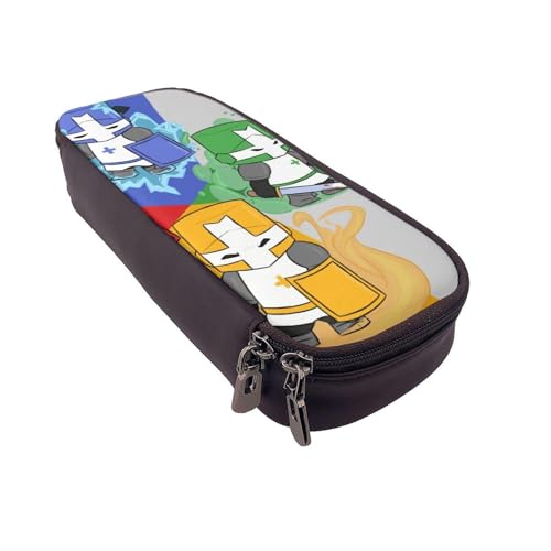 YINGD Castle Crashers Federmäppchen, braunes Leder, Stiftetasche, Schüler-Schreibwaren-Beutel, Organizer, für Schule, Bürobedarf für Kinder, Teenager, Erwachsene, mehrfarbig, Europäischer und YINGD Castle Crashers Federmäppchen, braunes Leder, Stiftetasche, Schüler-Schreibwaren-Beutel, Organizer, für Schule, Bürobedarf für Kinder, Teenager, Erwachsene, mehrfarbig, Europäischer und von YINGD
