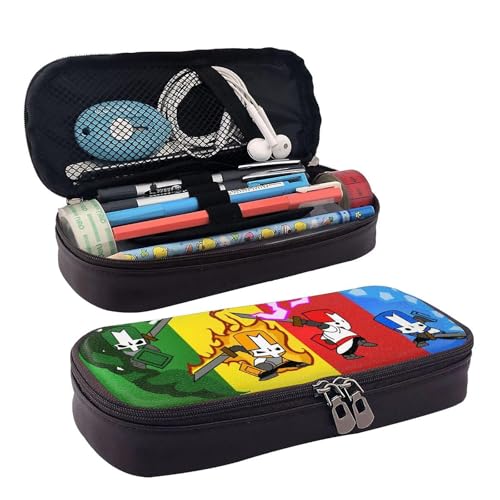 YINGD Castle Crashers Knight Federmäppchen, braunes Leder, Stiftetasche, Schüler-Schreibwaren-Beutel, Organizer, für Schule, Bürobedarf für Kinder, Teenager, Erwachsene, mehrfarbig, Europäischer und YINGD Castle Crashers Knight Federmäppchen, braunes Leder, Stiftetasche, Schüler-Schreibwaren-Beutel, Organizer, für Schule, Bürobedarf für Kinder, Teenager, Erwachsene, mehrfarbig, Europäischer und von YINGD