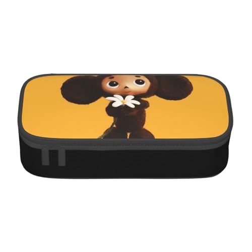 YINGD Cheburashka Federmäppchen Schreibwarentasche Stifthalter Große Kapazität Bürobedarf Niedliche Kosmetiktasche Schreibwaren für Jungen Mädchen Kinder für, Schwarz , 21x10.5x5cm, Taschen-Organizer von YINGD