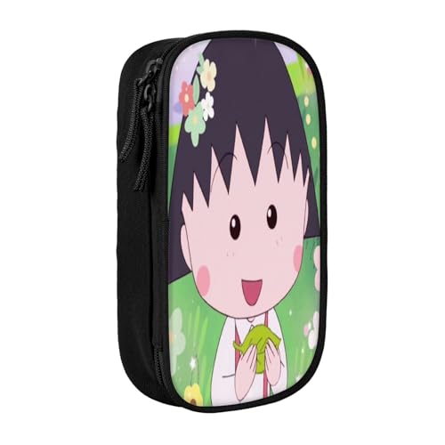YINGD Chibi Maruko-chan Federmäppchen für Studenten, mehrlagiges Reißverschluss-Design, passend für Notizbücher, Stifte, Taschenrechner, mehrfarbig, Europäischer und amerikanischer Stil, Retro, modern von YINGD
