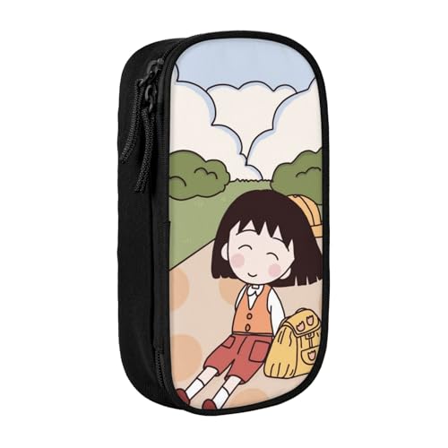 YINGD Chibi Maruko-chan Federmäppchen mit Klett-Patch-Panel – personalisierbares Emblem-Design für Schulen, Teams, Veranstaltungen von YINGD