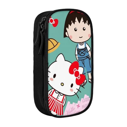 YINGD Chibi Maruko-chan Federmäppchen mit integriertem Spitzer – All-in-One-Aufbewahrung für Bleistifte, Radiergummis, Lineale (Schulgebrauch) von YINGD