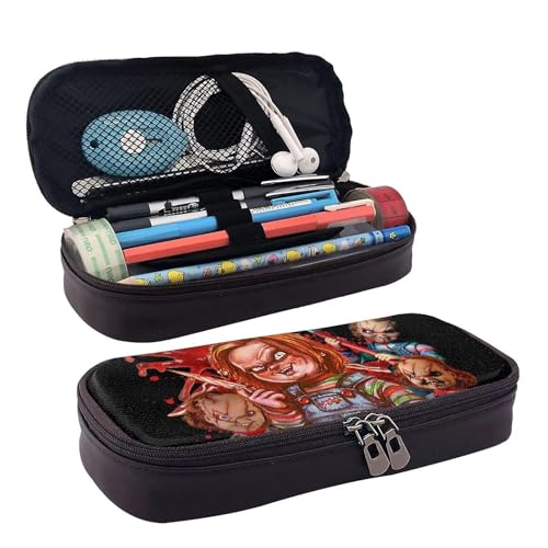 YINGD Chucky Federmäppchen, Horror-Federmäppchen, braunes Leder, Stiftetasche, Organizer, für Schule, Büro, Kinder, Teenager, Erwachsene YINGD Chucky Federmäppchen, Horror-Federmäppchen, braunes Leder, Stiftetasche, Organizer, für Schule, Büro, Kinder, Teenager, Erwachsene von YINGD