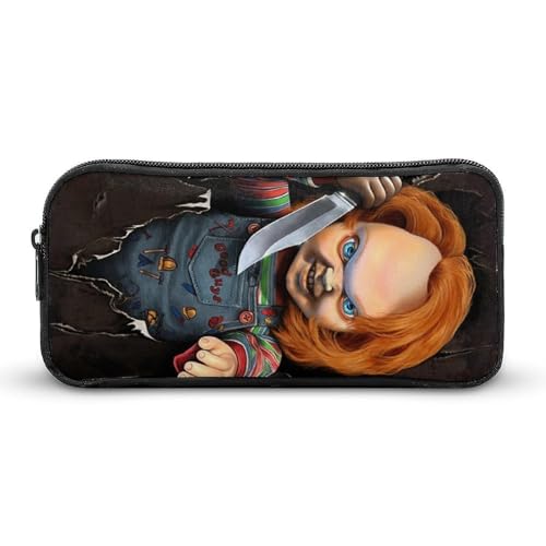 YINGD Chucky Puppen-Federmäppchen, tragbar, mit Reißverschluss, Kosmetiktasche, hohe Kapazität, Make-up-Tasche, Schreibwaren-Tasche von YINGD