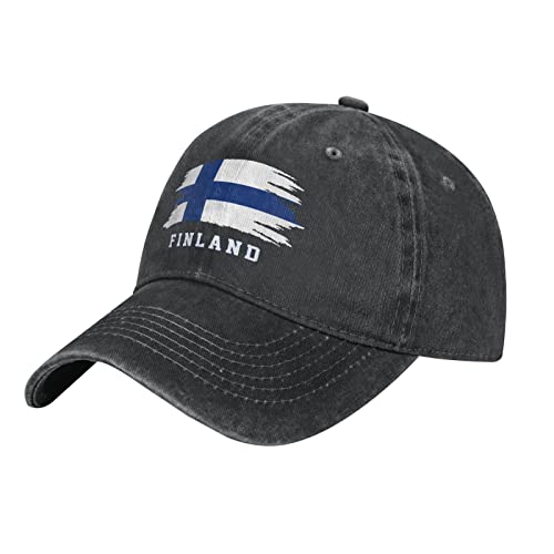 YINGD Cowboy Baseball Cap Finnland Flagge Flossen Verstellbarer Sonnenhut Atmungsaktiv Unisex Baseball Cap für Männer Frauen, #873, One size von YINGD