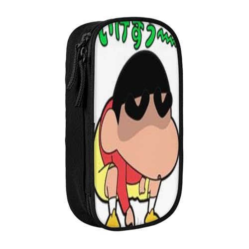 YINGD Creyon Shin-chan Federmäppchen für Kinder und Erwachsene, strapazierfähiges Polyester mit 5 Stifthaltern und Netz-Organizer (waschbar) von YINGD