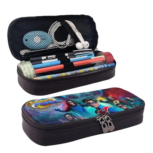 YINGD Danger Force Federmäppchen, braunes Leder, Stiftetasche, Organizer, für Schule, Bürobedarf für Kinder, Teenager, Erwachsene YINGD Danger Force Federmäppchen, braunes Leder, Stiftetasche, Organizer, für Schule, Bürobedarf für Kinder, Teenager, Erwachsene von YINGD