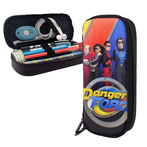 YINGD Danger Force Season Federmäppchen, braunes Leder, Stiftetasche, Schülerbedarf, mehrfarbig, Europäischer und amerikanischer Stil, Retro, modern von YINGD