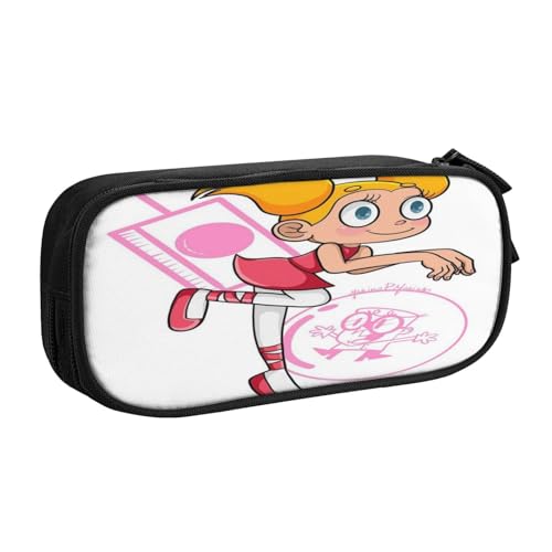 YINGD Dexter's Labor-Federmäppchen für Make-up und Schreibwaren, zwei Reißverschlussfächer mit Netz-Organizer (reisefreundlich), mehrfarbig, Europäischer und amerikanischer Stil, Retro, modern von YINGD