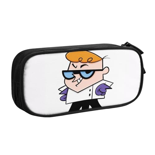 YINGD Dexter's Labor-Federmäppchen mit doppeltem Reißverschluss, Make-up-Tasche – kompakte Oxford-Tuch-Tasche für Reisen, Fitnessstudio, tägliche Essentials, mehrfarbig, Europäischer und von YINGD