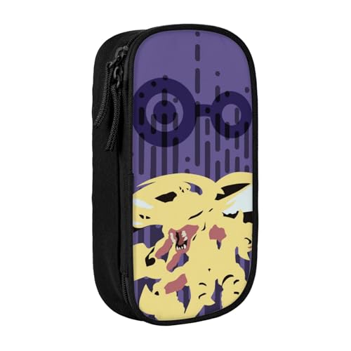 YINGD Digimon Federmäppchen mit doppeltem Reißverschluss, Make-up-Tasche – kompakte Oxford-Tuch-Tasche für Reisen, Fitnessstudio, tägliche Essentials von YINGD