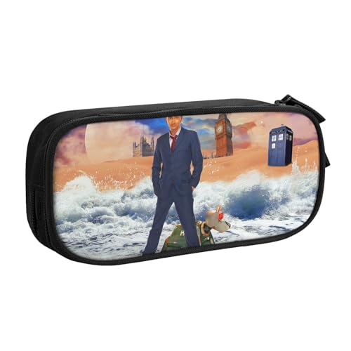 YINGD Doctor Who The Animated Series Federmäppchen, auslaufsichere Innenseite, Oxford-Tuch mit Reißverschluss für Tintenstifte, Lippenstifte, kleine Gegenstände von YINGD