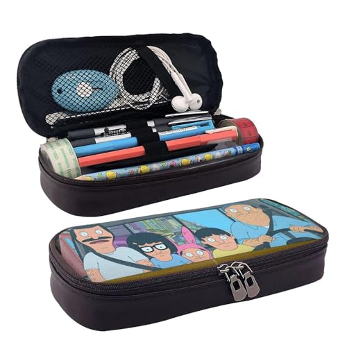 YINGD Drive Season Federmäppchen mit Bob's Burgers, braunes Leder, Stiftetasche, für Schüler, Schreibwaren, Organizer, für Schule, Bürobedarf für Kinder, Teenager, Erwachsene, mehrfarbig, Europäischer YINGD Drive Season Federmäppchen mit Bob's Burgers, braunes Leder, Stiftetasche, für Schüler, Schreibwaren, Organizer, für Schule, Bürobedarf für Kinder, Teenager, Erwachsene, mehrfarbig, Europäischer von YINGD