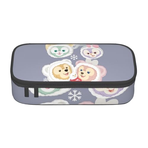 YINGD Duffy ShellieMay StellaLou Anime Schreibwaren-Tasche Stifthalter Große Kapazität Student Gebrauch Niedliche Einfache Kosmetiktasche Uni dd104b, Schwarz , 21x10.5x5cm, Taschen-Organizer von YINGD