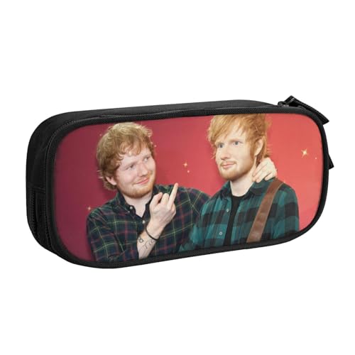 YINGD Ed Sheeran Federmäppchen mit integriertem Spitzer – All-in-One-Aufbewahrung für Bleistifte, Radiergummis, Lineale (Schulgebrauch), mehrfarbig, Europäischer und amerikanischer Stil, Retro, modern von YINGD