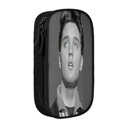 YINGD Elvis Presley Federmäppchen, auslaufsicher, innen – Oxford-Tuch mit Reißverschluss für Tintenstifte, Lippenstifte, kleine Gegenstände, mehrfarbig, Europäischer und amerikanischer Stil, Retro von YINGD