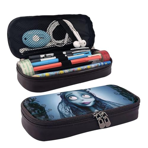 YINGD Emily Corpse Bride Federmäppchen, braunes Leder, Stiftetasche, Schüler-Schreibwaren, EEN, mehrfarbig, Europäischer und amerikanischer Stil, Retro, modern von YINGD