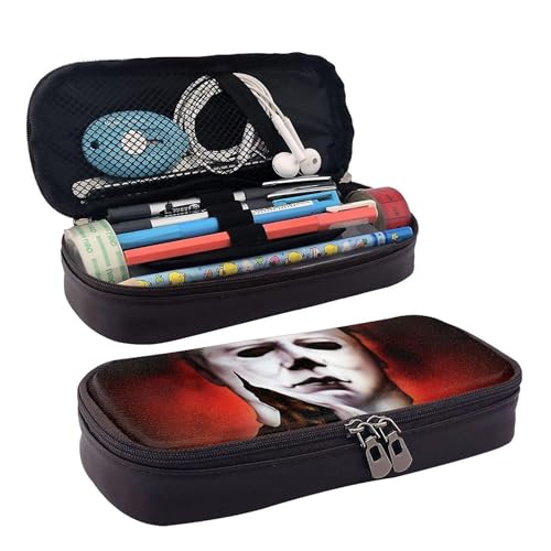 YINGD Face Michael Myers Federmäppchen, braunes Leder, Stiftetasche, Schüler-Schreibwaren-Beutel, Organizer, für Schule, Bürobedarf für Kinder, Teenager, Erwachsene, Schwarz , 21x10.5x5cm YINGD Face Michael Myers Federmäppchen, braunes Leder, Stiftetasche, Schüler-Schreibwaren-Beutel, Organizer, für Schule, Bürobedarf für Kinder, Teenager, Erwachsene, Schwarz , 21x10.5x5cm von YINGD