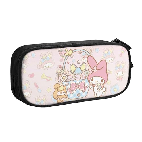 YINGD Federmäppchen, Dinosaurier-Party, großes Fassungsvermögen, Stifteetui, Tasche, Halter, Schreibwaren, Schreibtisch-Organizer mit Reißverschluss, für Schule und Büro, Schwarz , 21x10.5x5cm von YINGD