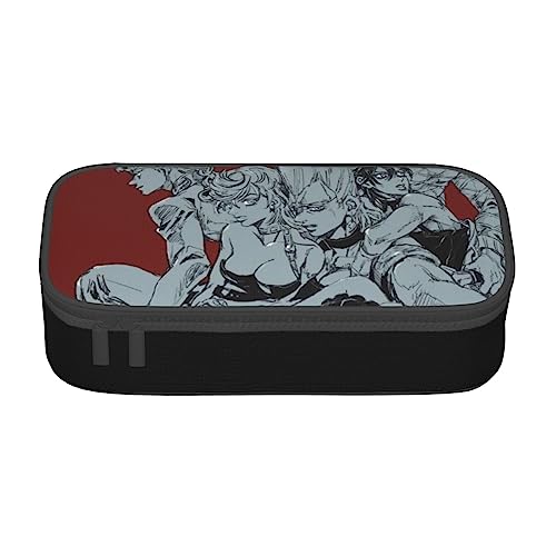 YINGD Federmäppchen JoJo's Bizarre Adventure Schreibwarentasche Stifthalter Große Kapazität Bürobedarf Niedliche Kosmetiktasche Schreibwaren für Jungen Gi, Schwarz , 21x10.5x5cm, Taschen-Organizer von YINGD