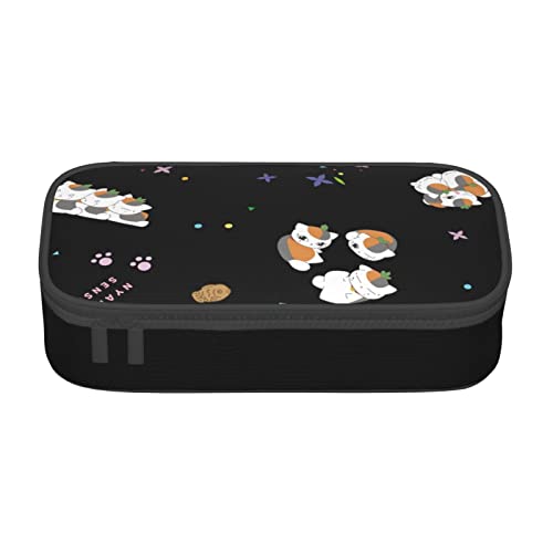 YINGD Federmäppchen Natsume's Book of Friends Nyanko Sensei Katze Anime Schreibwaren Tasche Stifthalter Große Kapazität Student Gebrauch Niedlich Einfache Kosmetiktasche Uni Iu155, Schwarz von YINGD