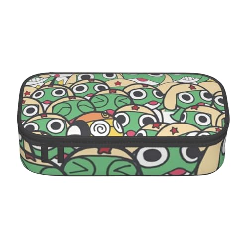 YINGD Federmäppchen Sergeant Keroro Anime Schreibwaren Tasche Stifthalter Große Kapazität Student Gebrauch Niedlich Einfache Kosmetiktasche Uni rr5t80, Schwarz , 21x10.5x5cm, Taschen-Organizer von YINGD