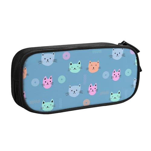 YINGD Federmäppchen mit buntem Katzengesicht, mehrfarbig, Europäischer und amerikanischer Stil, Retro, modern YINGD Federmäppchen mit buntem Katzengesicht, mehrfarbig, Europäischer und amerikanischer Stil, Retro, modern von YINGD
