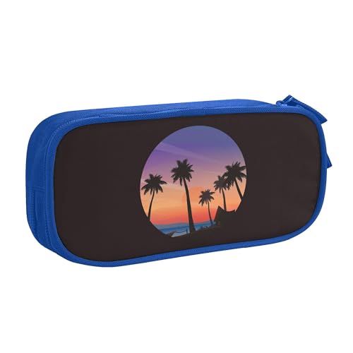 YINGD Federmäppchen mit großem Fassungsvermögen, Motiv: Sonnenuntergang, Strand, Kokosnussbäume, 2 Fächer, Federmäppchen, mehrfarbig, Europäischer und amerikanischer Stil, Retro, modern YINGD Federmäppchen mit großem Fassungsvermögen, Motiv: Sonnenuntergang, Strand, Kokosnussbäume, 2 Fächer, Federmäppchen, mehrfarbig, Europäischer und amerikanischer Stil, Retro, modern von YINGD