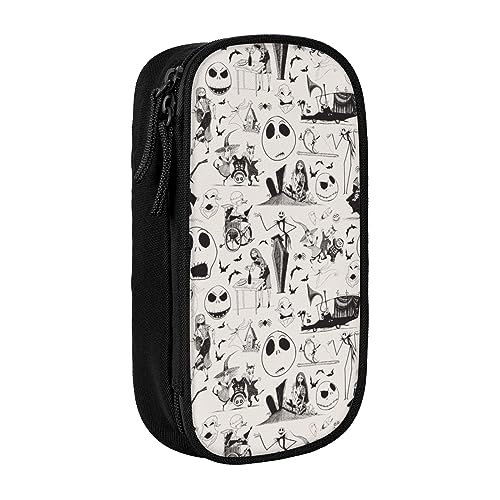 YINGD Federmäppchen mit großem Fassungsvermögen, Retro, schottisches Karomuster, 2 Fächer, Federmäppchen, Schwarz , 21x10.5x5cm, Taschen-Organizer von YINGD