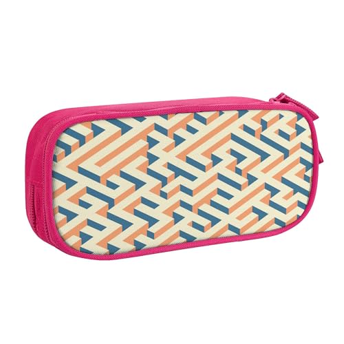YINGD Federmäppchen mit großem Fassungsvermögen, geometrisches Endlos-Labyrinth-Muster, Federmäppchen mit 2 Fächern, mehrfarbig, Europäischer und amerikanischer Stil, Retro, modern YINGD Federmäppchen mit großem Fassungsvermögen, geometrisches Endlos-Labyrinth-Muster, Federmäppchen mit 2 Fächern, mehrfarbig, Europäischer und amerikanischer Stil, Retro, modern von YINGD