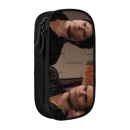 YINGD Federmäppchen mit großem Fassungsvermögen, lustiges mexikanisches Totenkopf-Blumenmuster, Federmäppchen, 2 Fächer, Federmäppchen, Schwarz , 21x10.5x5cm, Taschen-Organizer von YINGD