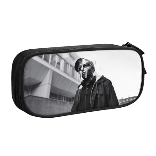 YINGD Federmäppchen mit großem Fassungsvermögen, niedliches Halloween-Geister-Muster, Federmäppchen mit 2 Fächern, Schwarz , 21x10.5x5cm, Taschen-Organizer von YINGD