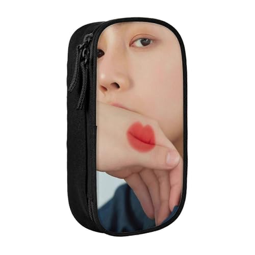 YINGD Federmäppchen mit großem Fassungsvermögen, rot/blau, Motiv: Wütender Wolf, 2 Fächer, Federmäppchen, Schwarz , 21x10.5x5cm, Taschen-Organizer von YINGD