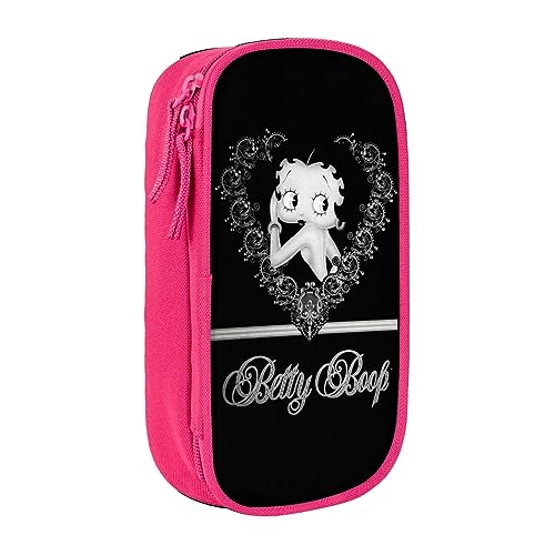 YINGD Federmäppchen mit großem Fassungsvermögen, rote Herzen, kariertes Muster, Federmäppchen, 2 Fächer, Federmäppchen, Schwarz , 21x10.5x5cm, Taschen-Organizer von YINGD