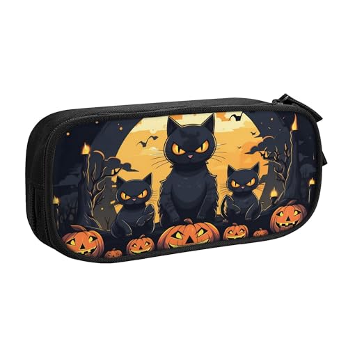 YINGD Federmäppchen mit gruseligen Katzen, Halloween-Muster, Federmäppchen, mehrfarbig, Europäischer und amerikanischer Stil, Retro, modern YINGD Federmäppchen mit gruseligen Katzen, Halloween-Muster, Federmäppchen, mehrfarbig, Europäischer und amerikanischer Stil, Retro, modern von YINGD