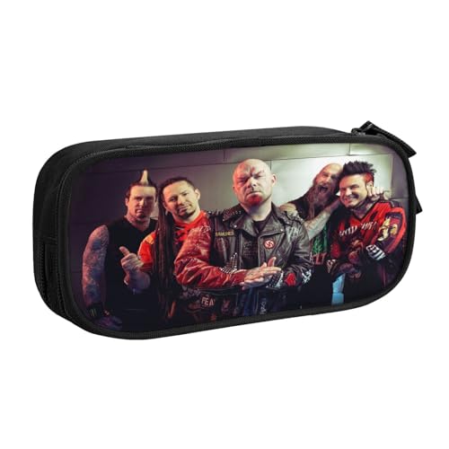 YINGD Five Finger Death Punch Federmäppchen mit verstärkten Kanten, reißfestes Oxford-Tuch für schwere Aufbewahrungsbedürfnisse, mehrfarbig, Europäischer und amerikanischer Stil, Retro, modern von YINGD