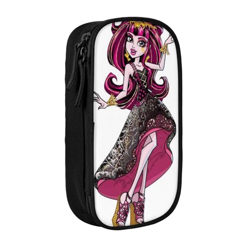 YINGD Fun Monster High Draculaura Federmäppchen, auslaufsichere Innenseite, Oxford-Tuch mit Reißverschluss für Tintenstifte, Lippenstifte, kleine Gegenstände von YINGD