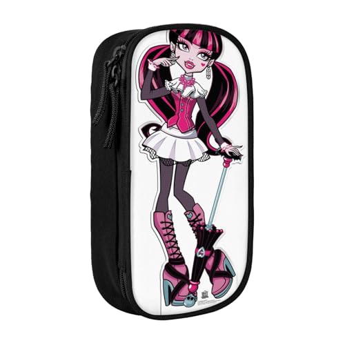 YINGD Fun Monster High Draculaura Federmäppchen mit RFID-blockierender Tasche – sicherer Oxford-Tuch-Organizer für Karten, Stifte, Bargeld, mehrfarbig, Europäischer und amerikanischer Stil, Retro von YINGD