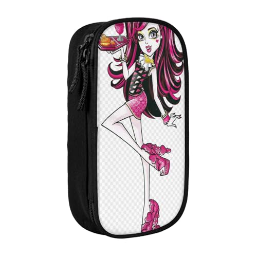 YINGD Fun Monster High Draculaura Federmäppchen mit abnehmbarem Riemen – Oxford-Tuch Multi-Tasche für Stifte, Werkzeuge, Kosmetik von YINGD