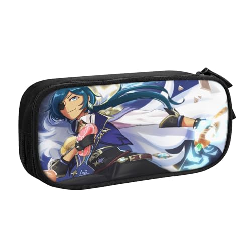 YINGD GENSHIN Impact Federmäppchen für Kinder und Erwachsene, strapazierfähiges Polyester mit 5 Stifthaltern und Netz-Organizer (waschbar) von YINGD