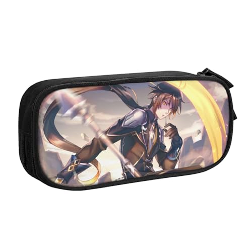 YINGD GENSHIN Impact Federmäppchen für Kinder und Erwachsene, strapazierfähiges Polyester mit 5 Stifthaltern und Netz-Organizer (waschbar) von YINGD
