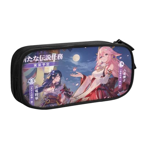 YINGD GENSHIN Impact Federmäppchen mit RFID-blockierender Tasche – sicherer Oxford-Tuch-Organizer für Karten, Stifte, Bargeld, mehrfarbig, Europäischer und amerikanischer Stil, Retro, modern von YINGD