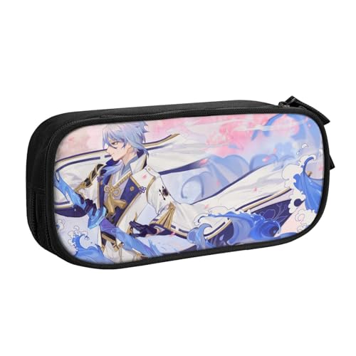 YINGD GENSHIN Impact Federmäppchen mit abnehmbarem Riemen – Oxford-Tuch Multi-Fach Tasche für Stifte, Werkzeuge, Kosmetik von YINGD