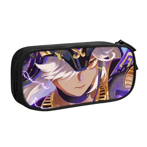 YINGD GENSHIN Impact Federmäppchen mit integriertem Spitzer – All-in-One-Aufbewahrung für Bleistifte, Radiergummis, Lineale (Schulgebrauch) von YINGD