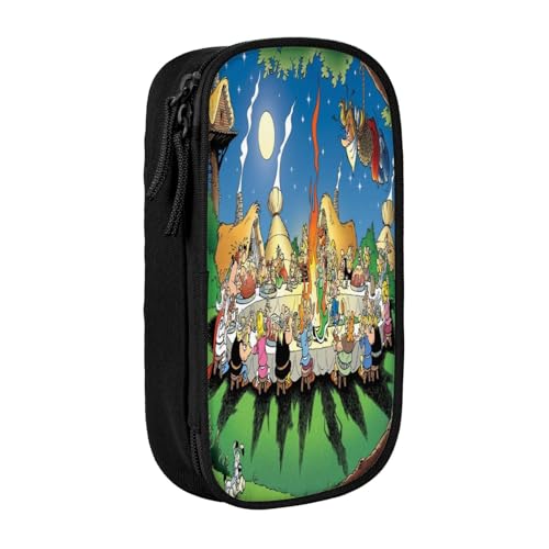 YINGD Gaul Hero Asterix Federmäppchen mit Klett-Patch-Panel – anpassbares Emblem-Design für Schulen, Teams, Veranstaltungen von YINGD