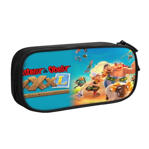 YINGD Gaul Hero Asterix Federmäppchen mit RFID-blockierender Tasche – sicherer Oxford-Tuch-Organizer für Karten, Stifte, Bargeld von YINGD